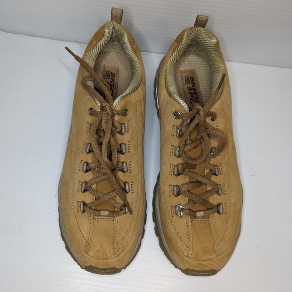 Skechers premium athletic Brown suede lace up hiking sneakers shoes - Picture 2 of 9
